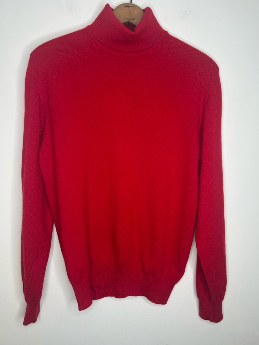 Land’s End Red 100% Cashmere Turtleneck Sweater Like New Women’s M